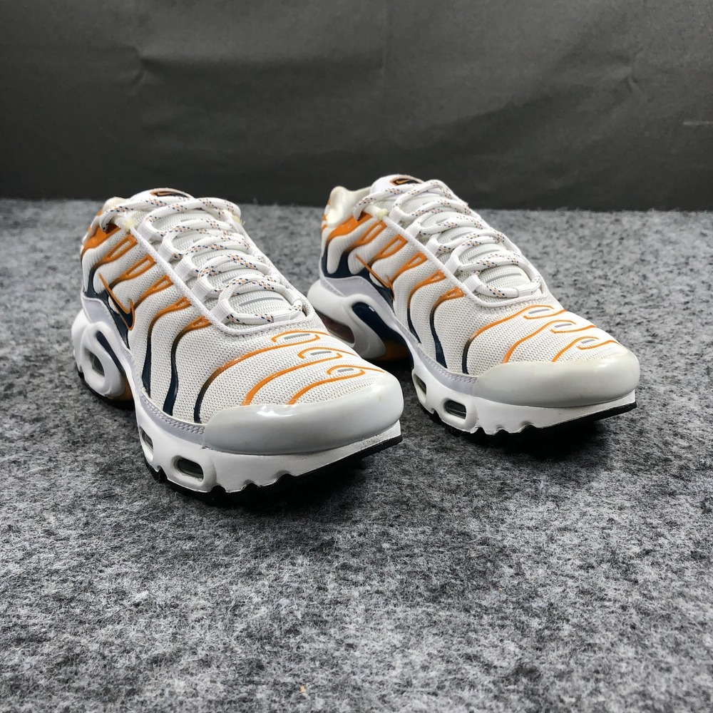 Nike Air Max Plus Shoes Youth 4.5Y White Yellow Mesh Running DV7083-100 Sneakers